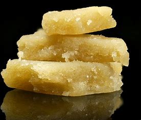 Live rosin with visible crystals